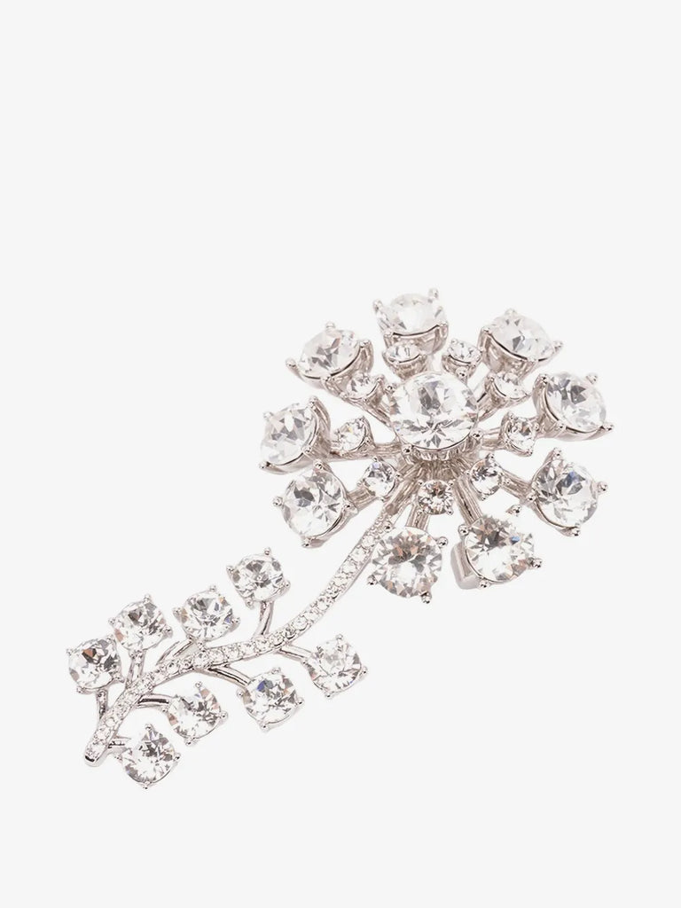 crystal-embellished flower brooch