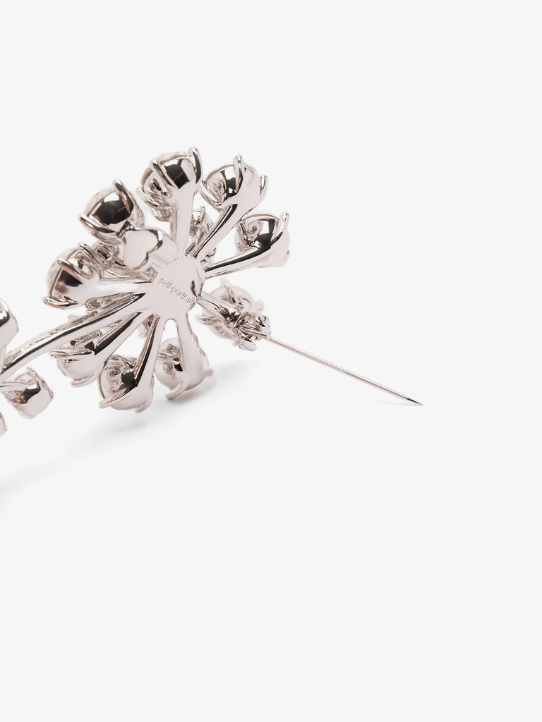 crystal-embellished flower brooch