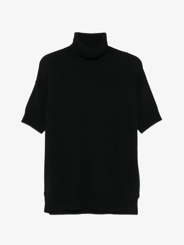 roll-neck short-sleeve sweater