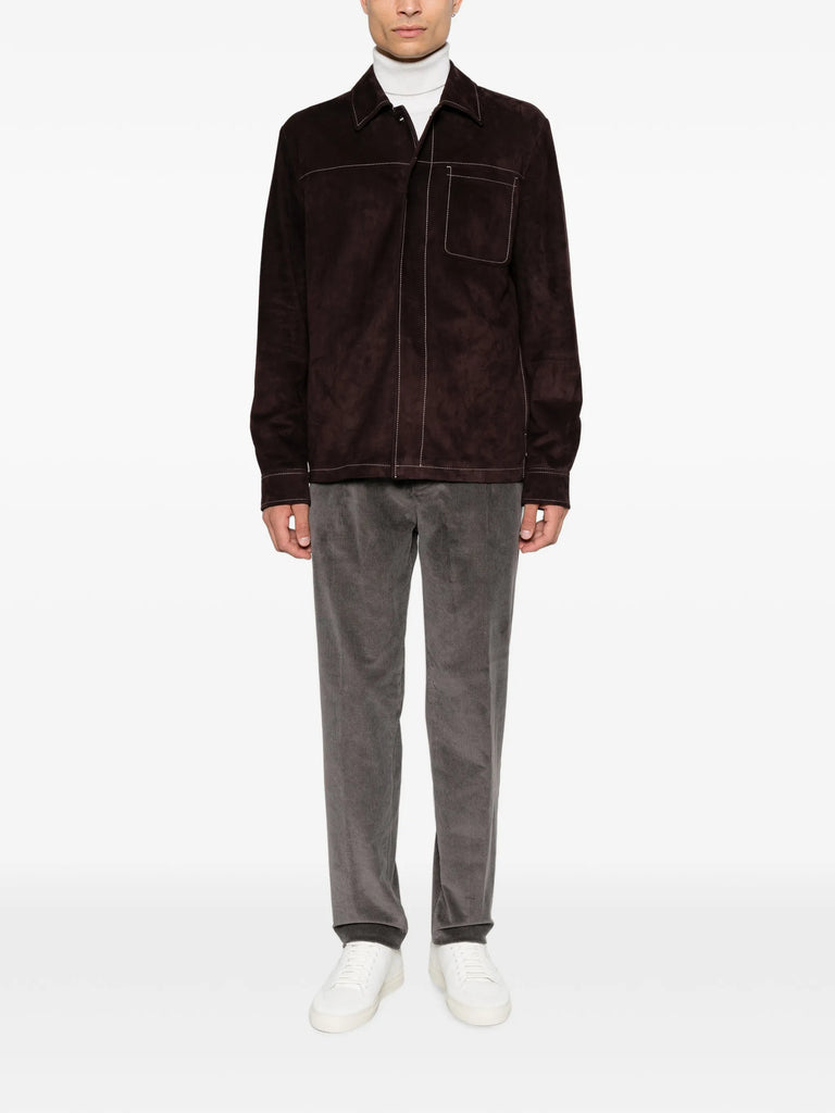 corduroy pleated trousers
