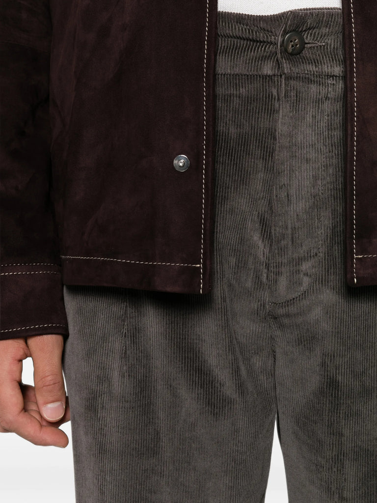 corduroy pleated trousers