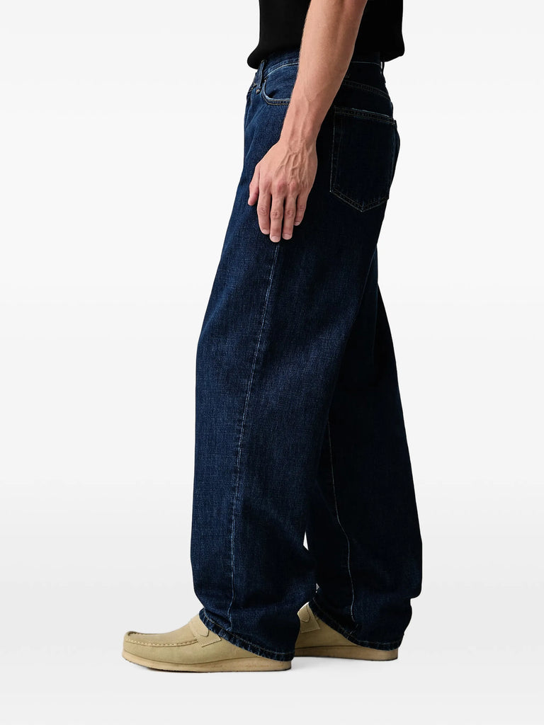Aaron logo-patch wide-leg jeans