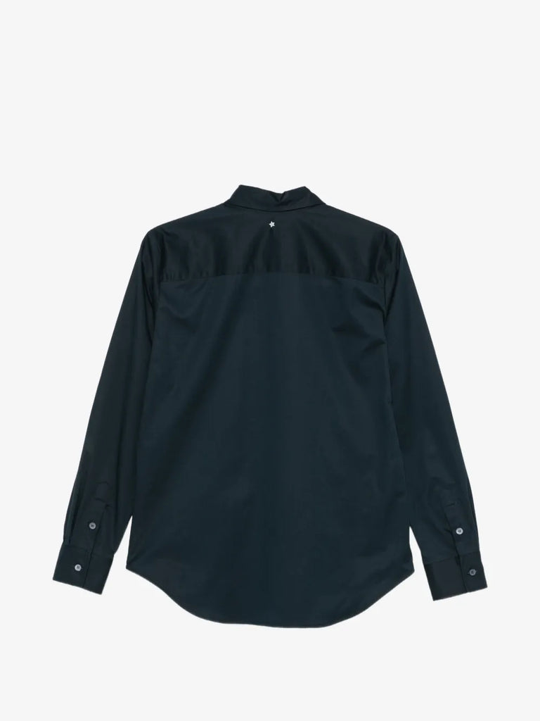 star-detail curved-hem shirt