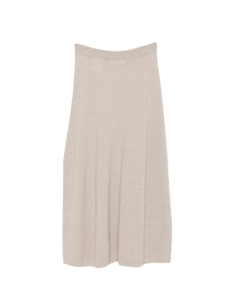 ribbed-trim cashmere skirt