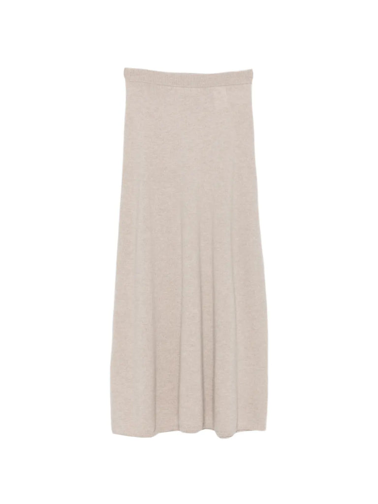 ribbed-trim cashmere skirt