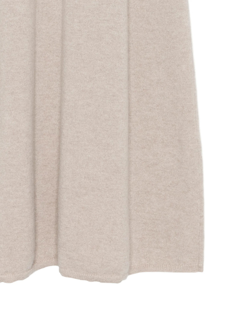 ribbed-trim cashmere skirt
