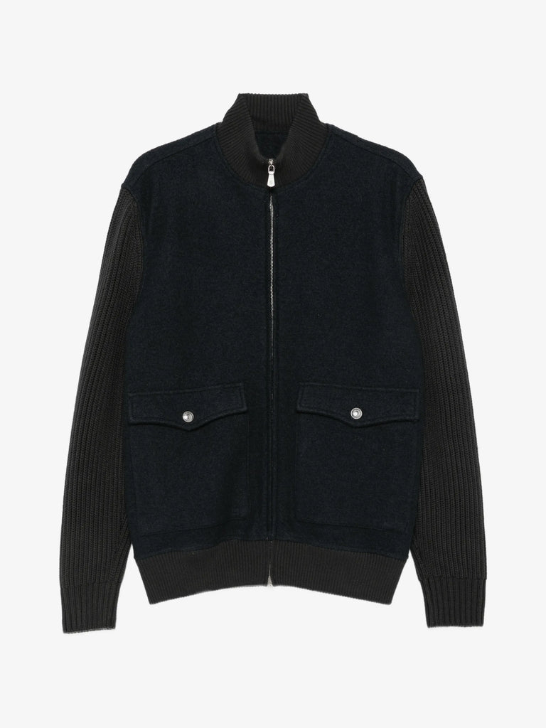 ribbed-knit panelled jacket