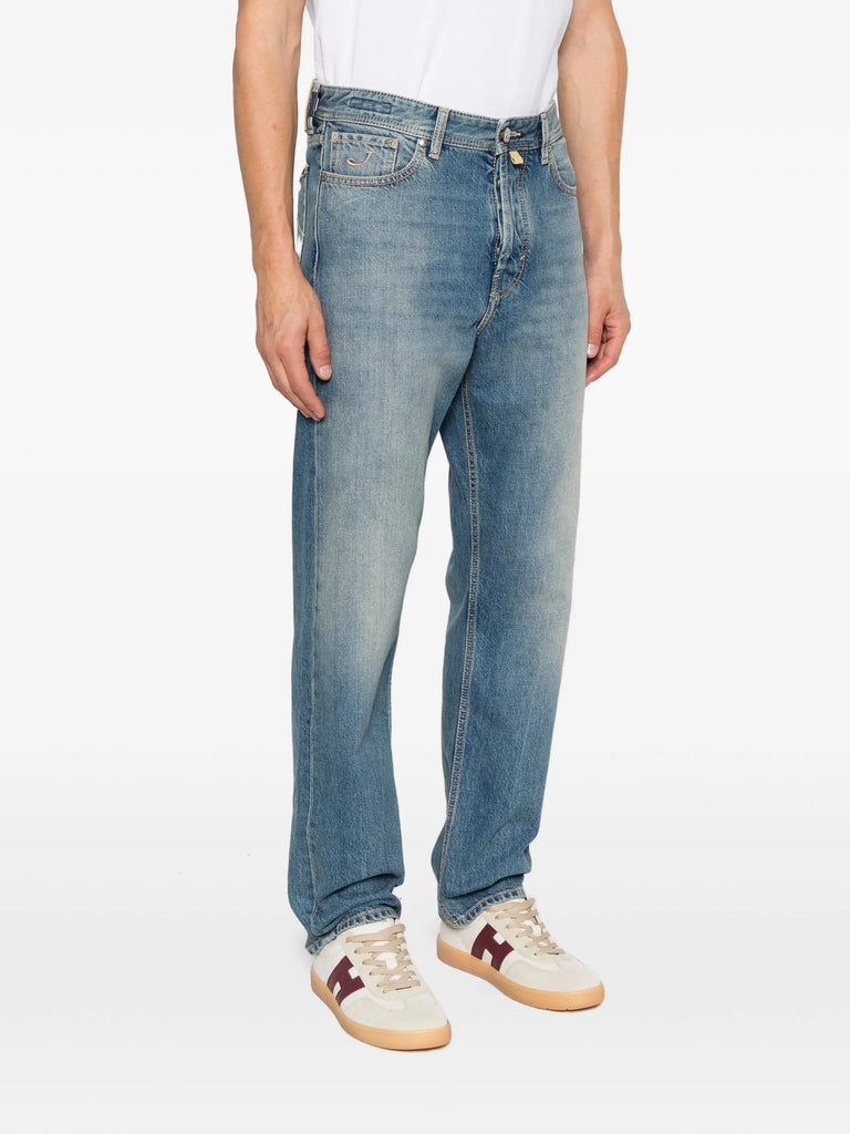 logo-patch straight-leg jeans