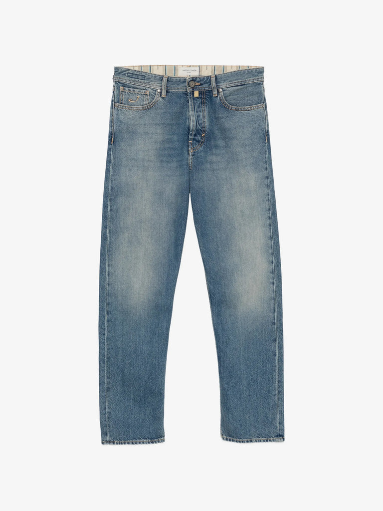 logo-patch straight-leg jeans
