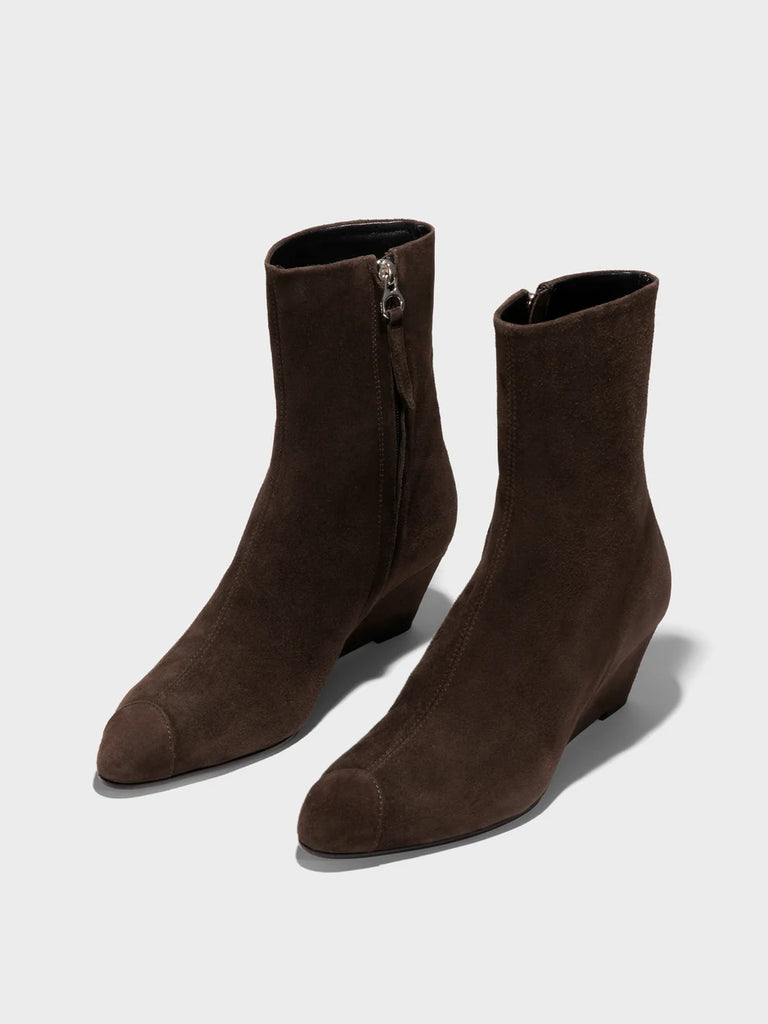 Mia Cap suede wedge-heel ankle boots
