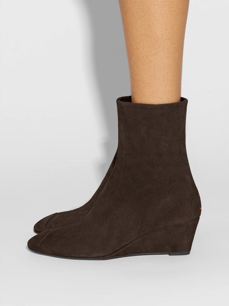 Mia Cap suede wedge-heel ankle boots