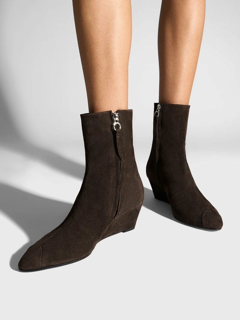 Mia Cap suede wedge-heel ankle boots