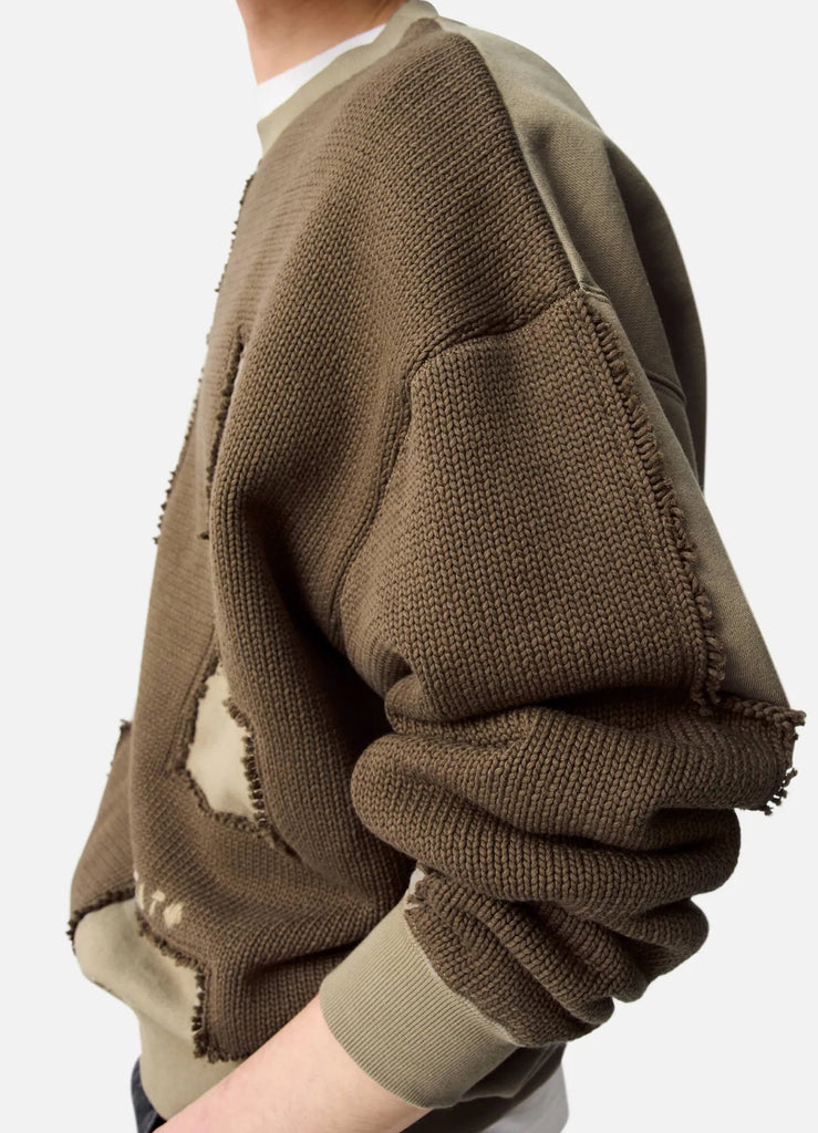 Pixel A knitted-patchwork sweater