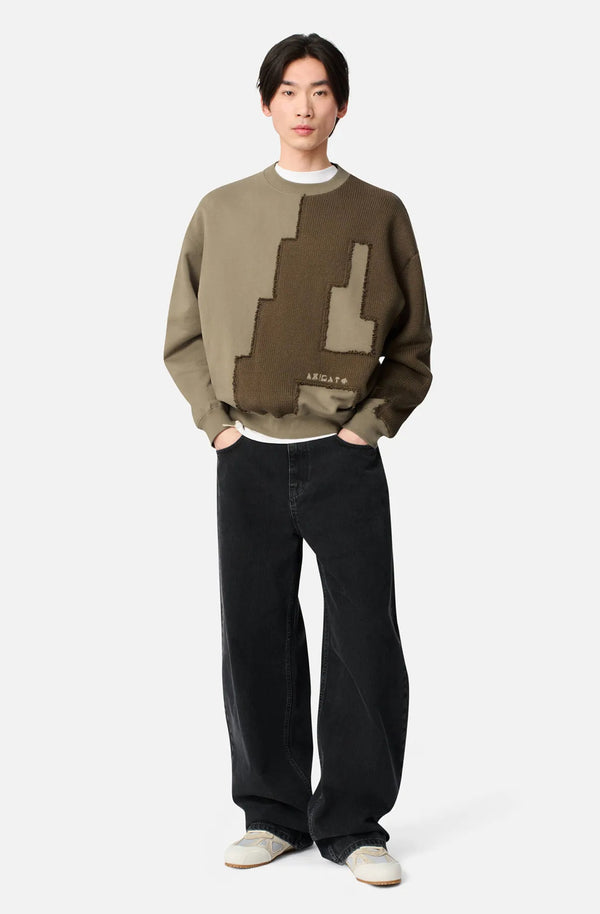 Pixel A knitted-patchwork sweater