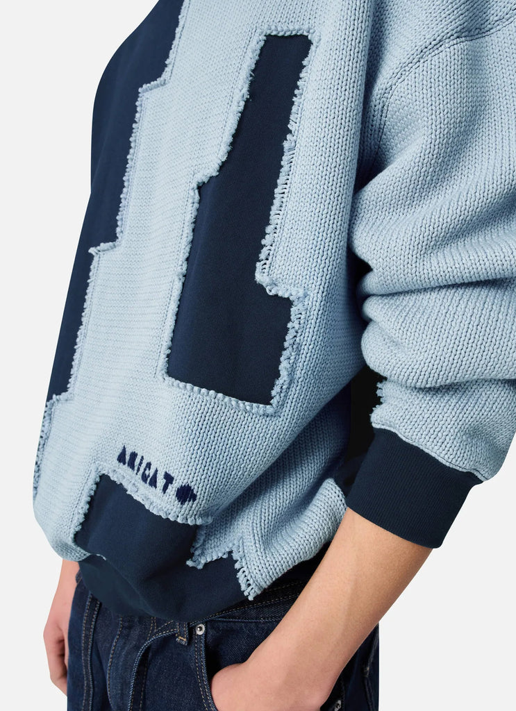 panelled frayed sweatshirt