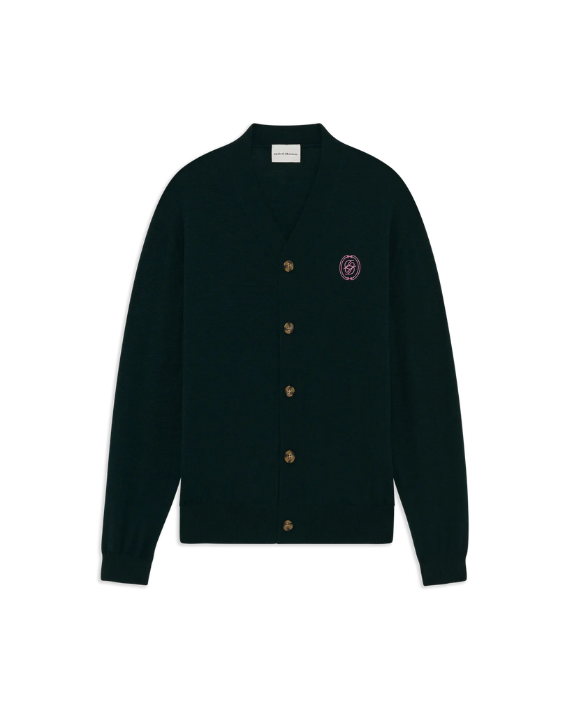 logo-embroidered cardigan