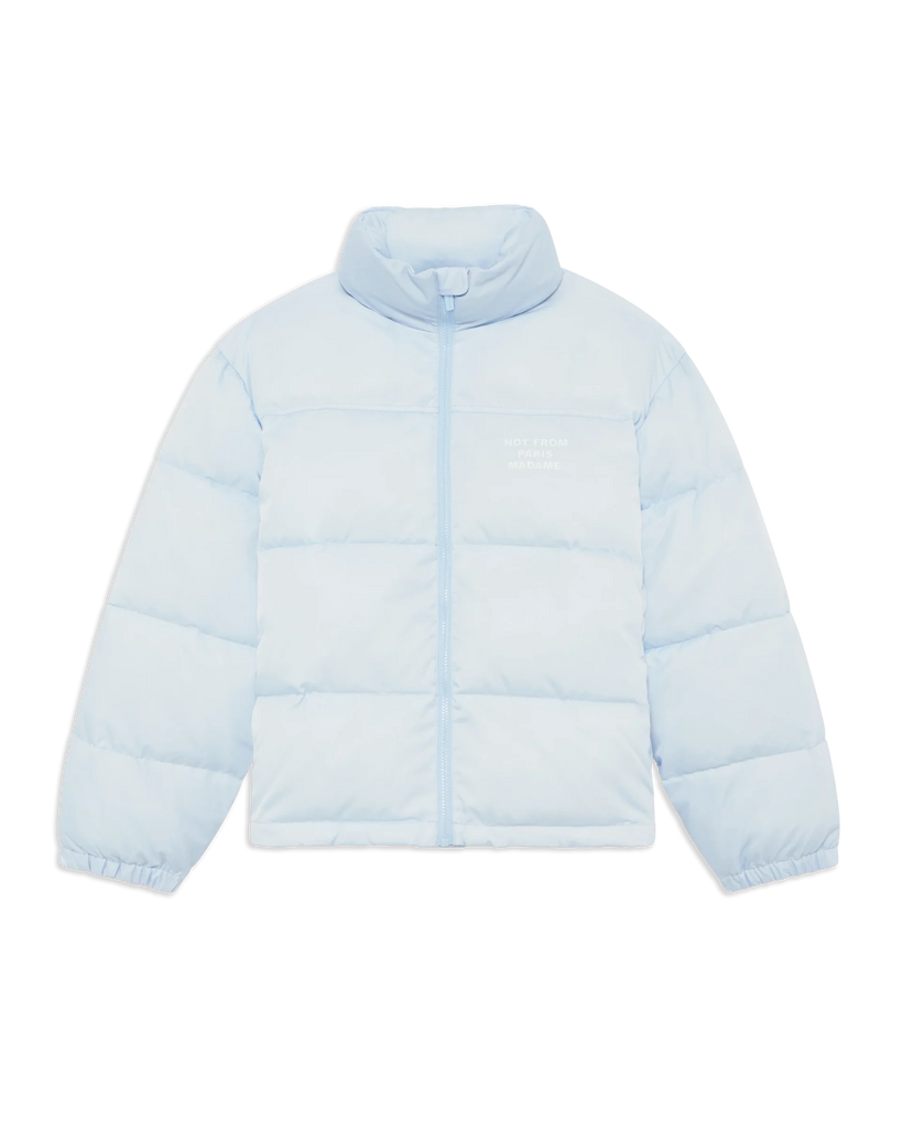 slogan-print padded jacket