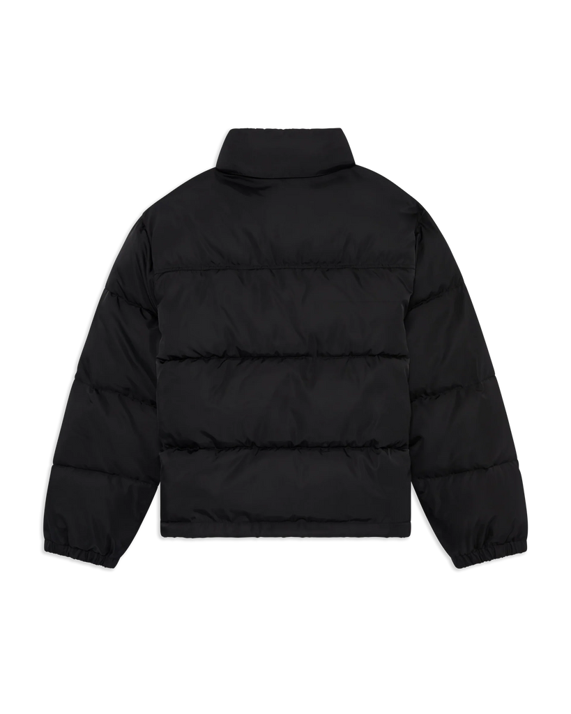 slogan-print padded jacket