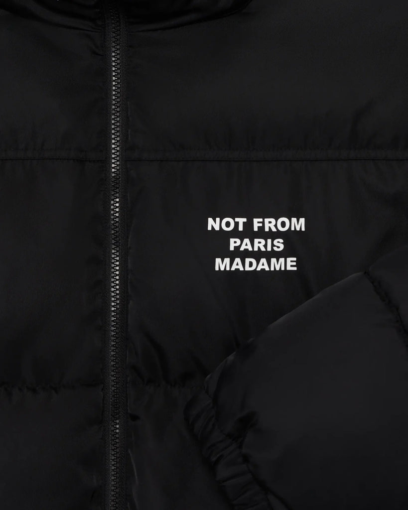 slogan-print padded jacket