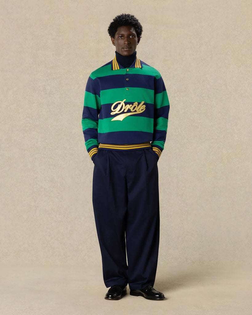 striped logo-embroidered polo shirt
