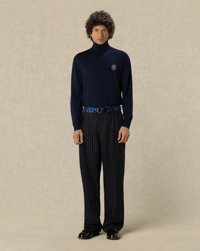 logo-patch roll-neck sweater