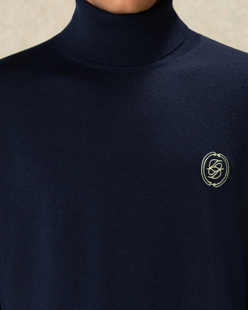 logo-patch roll-neck sweater