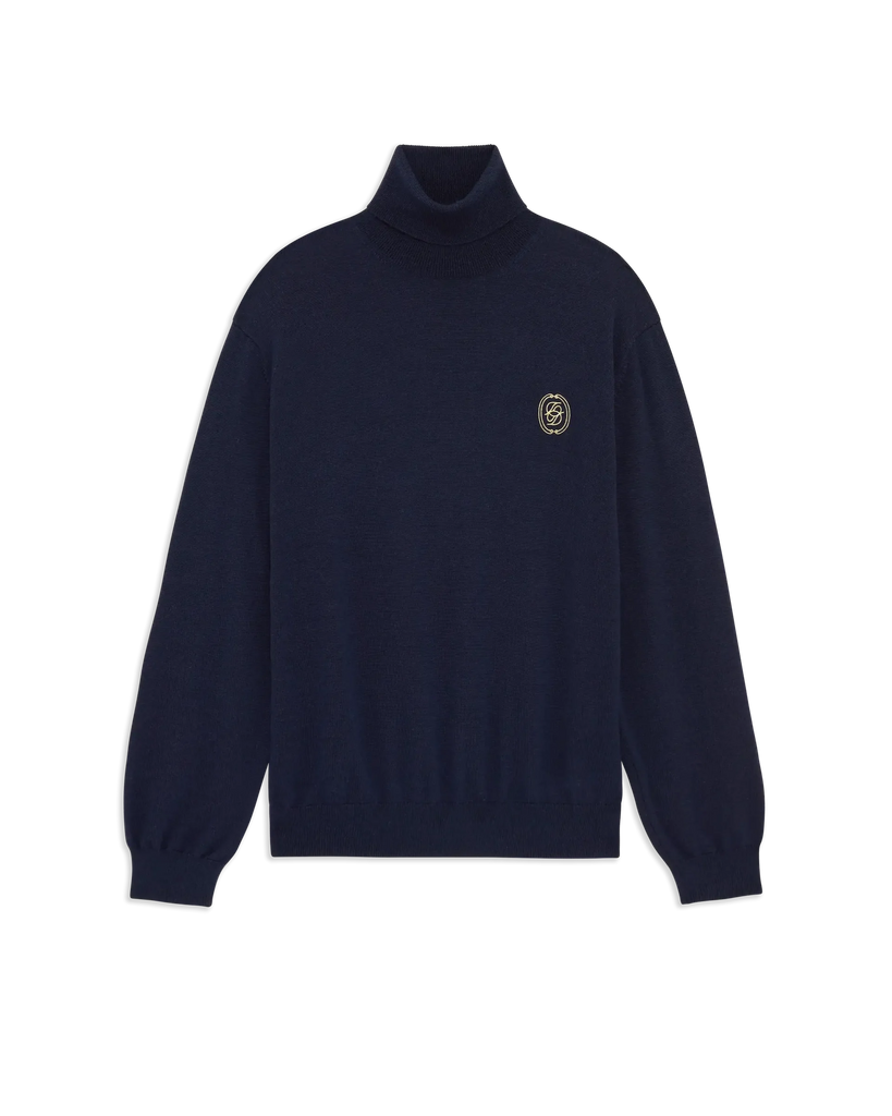 logo-patch roll-neck sweater
