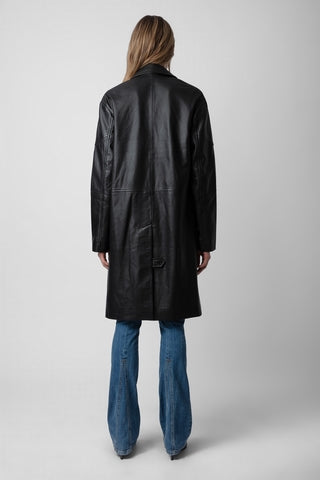 Macari buttoned leather coat