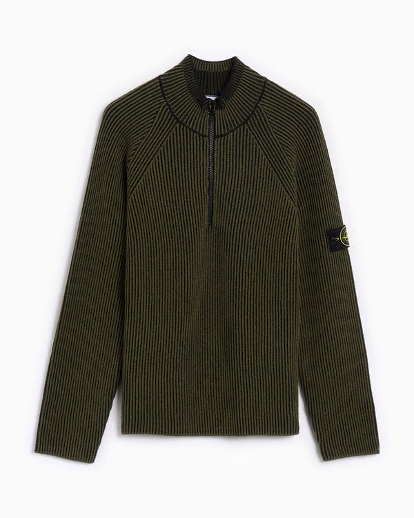 ribbed high-neck sweater