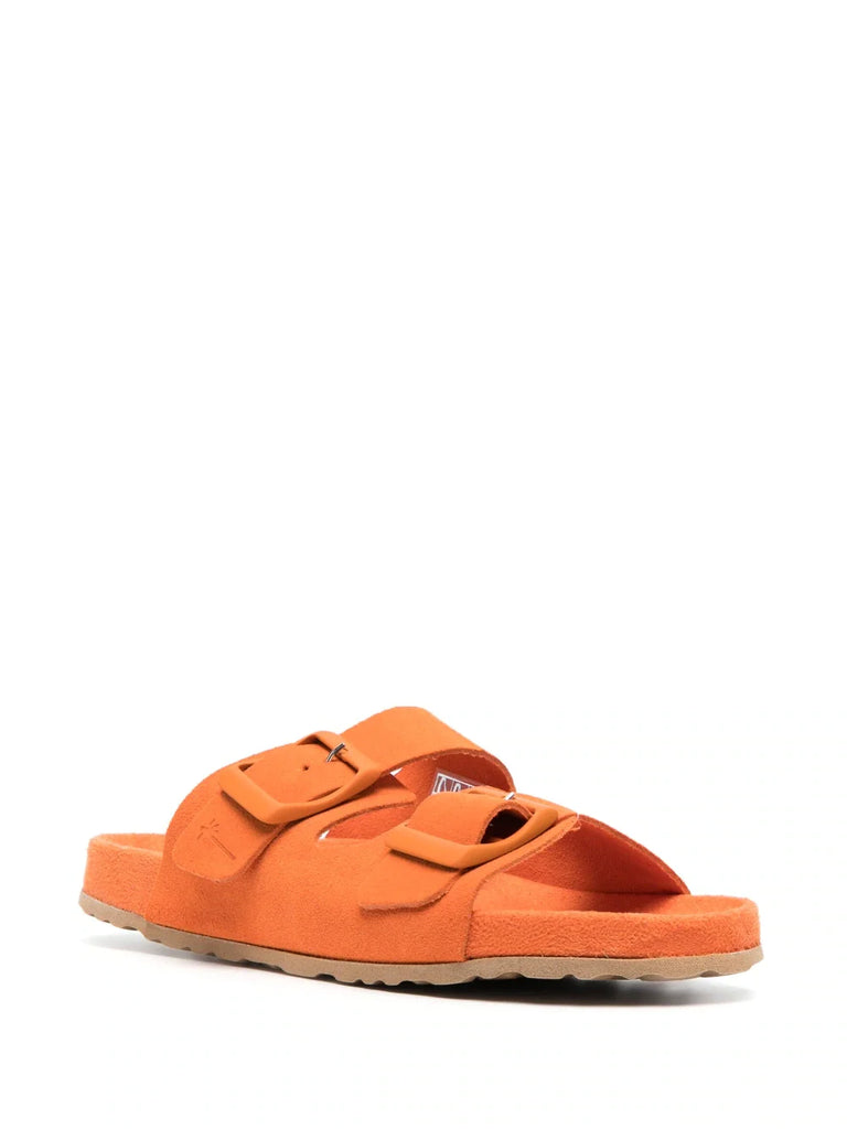Manebi double-strap flat slides
