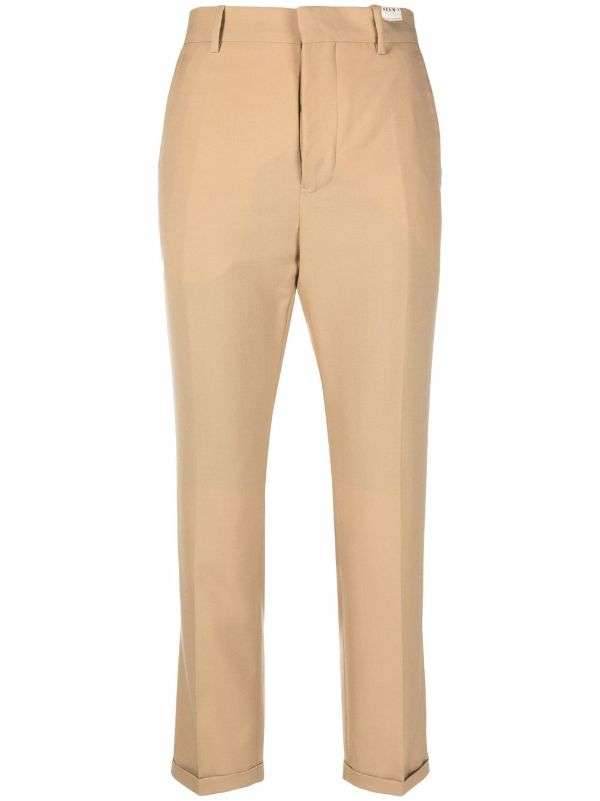 Mid-rise straight-leg trousers