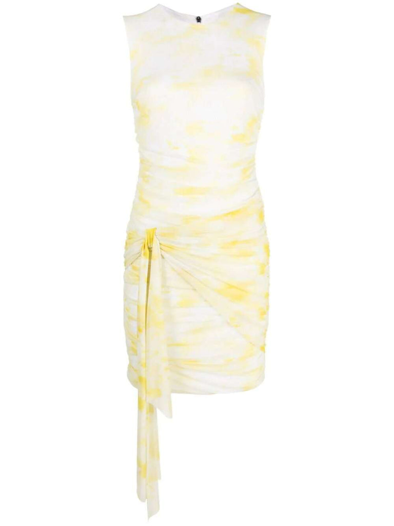 Sleeveless rushed mini dress