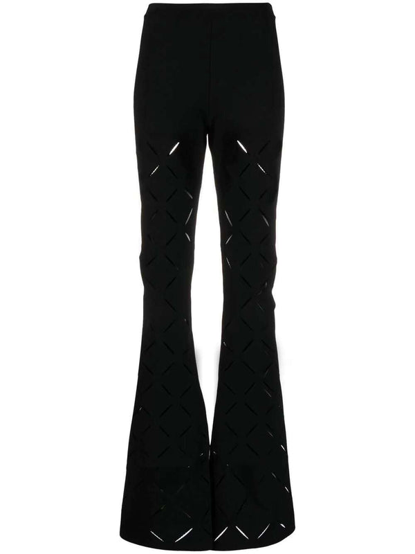 Cut-out flared trousers