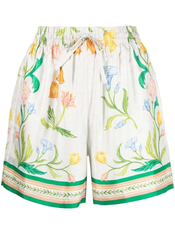 шелковые шорты с цветочным принтом